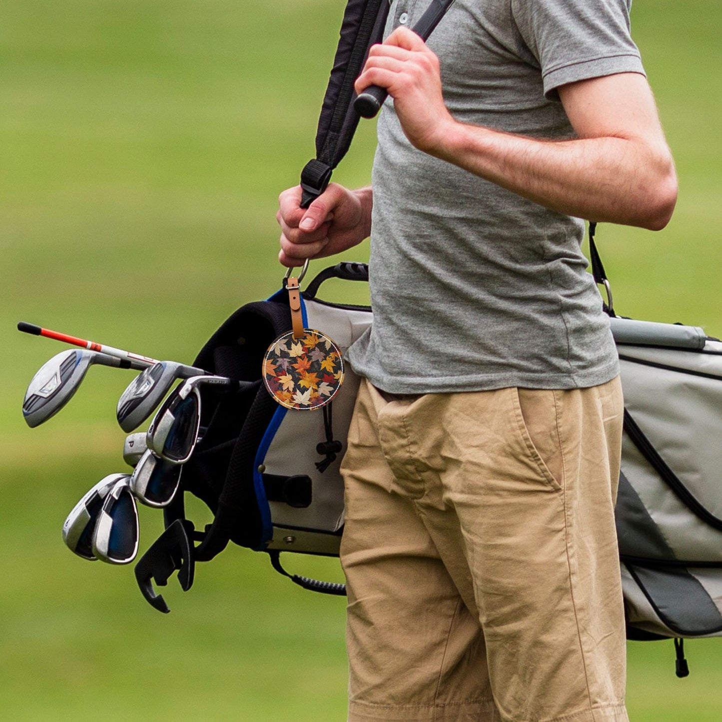 Stylish Leather Golf Tee Holder with Vibrant Design - Convenient & Practical Accessory for Golf Enthusiasts