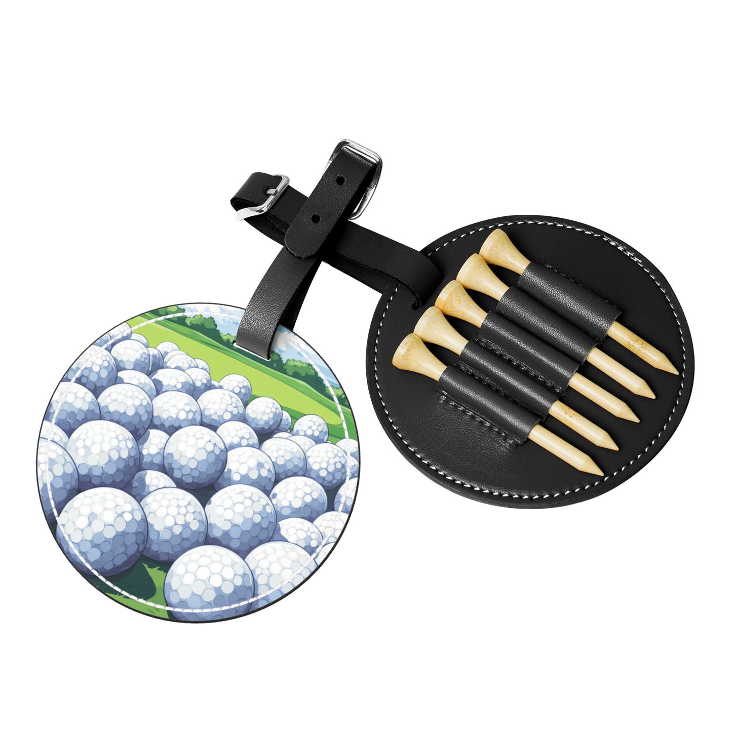 Golf Tee Storage Pouch - Compact Leather Design with Unique Patterns for Organizing Golf Tees