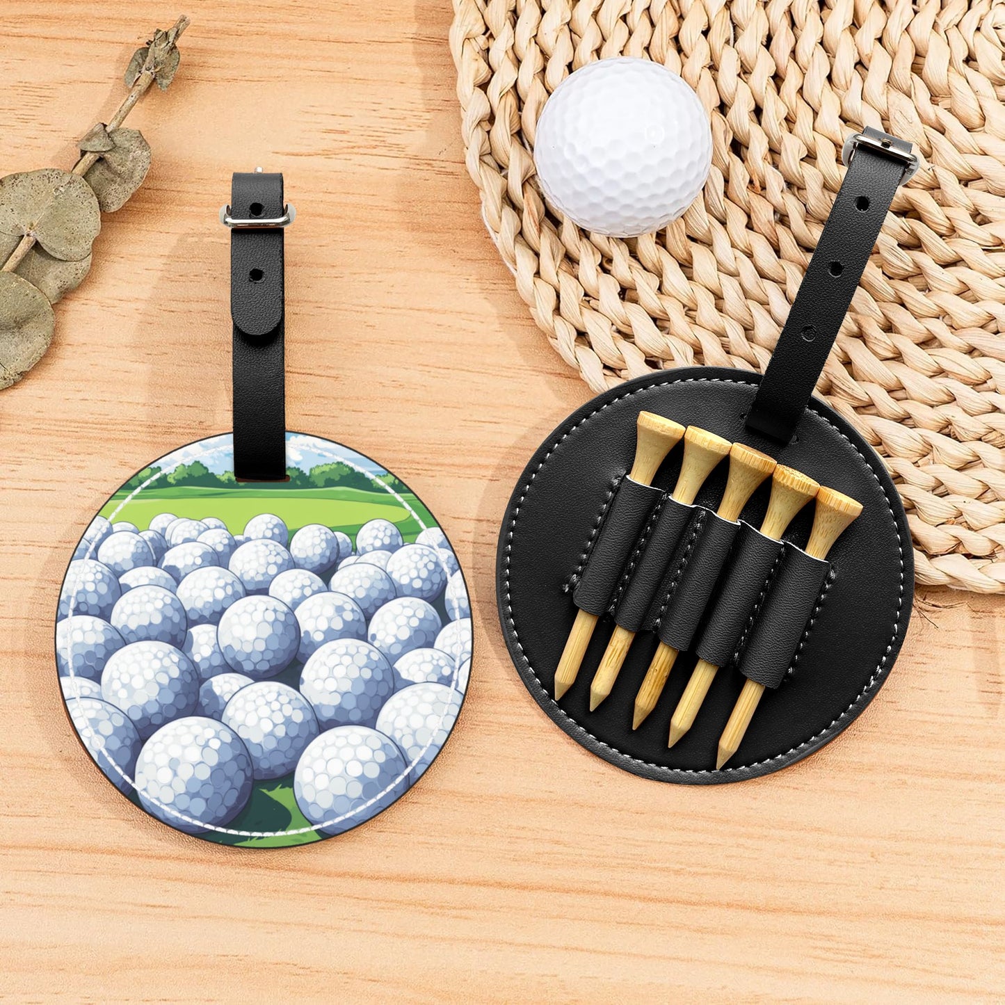 Golf Tee Storage Pouch - Compact Leather Design with Unique Patterns for Organizing Golf Tees