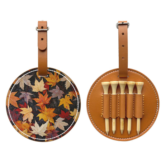 Stylish Leather Golf Tee Holder with Vibrant Design - Convenient & Practical Accessory for Golf Enthusiasts