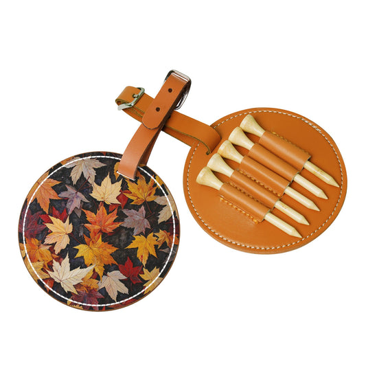 Stylish Leather Golf Tee Holder with Vibrant Design - Convenient & Practical Accessory for Golf Enthusiasts